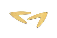 Brass Letter Charm, 12 Raw Brass V Shape Charms With 1 Hole, Findings (31x22.5x0.80mm) D988