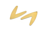 Brass Letter Charm, 12 Raw Brass V Shape Charms With 1 Hole, Findings (31x22.5x0.80mm) D988