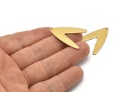 Brass Letter Charm, 12 Raw Brass V Shape Charms With 1 Hole, Findings (31x22.5x0.80mm) D988