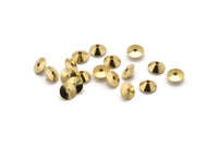 Round Spacer Bead, 100 Raw Brass Circle Industrial Spacer Beads, Findings (6x3mm) D991