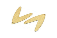 Brass Letter Charm, 12 Textured Raw Brass V Shape Charms With 1 Hole, Findings (31x22.5x0.80mm) D987