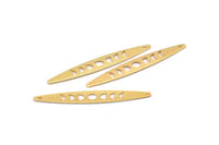 Altın Oval Charm, 4 Dokulu Altın Kaplama Pirinç, Altın Charmlar, 1 Delikli Altın Oval Ay Evreleri Charmları (50x7x0,80 mm) M02495 H0959