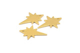 Altın Kutup Yıldızı Tılsımı, 6 Altın Kaplama Pirinç, Altın Tılsımlar, 1 Delikli Altın Kutup Yıldızı Tılsımları (20x15x0,80 mm) M02481