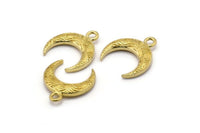 Pirinç Ay Tılsımı, Ham Pirinç Dokulu Boynuz Tılsımları, Kolye Ucu, Mücevher Parçası (19x6x4mm) N0271