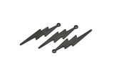 Siyah Şimşek Tılsımı, 10 Oksitlenmiş Siyah Pirinç, 1 Döngülü Siyah Şimşek Tılsımları (35x8x0,80 mm) M02472