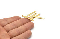 Gold Earring Pendant, 8 Gold Plated Brass Bars (28x3x1mm) BRC 155--A0831 Q0390