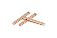 Rose Gold Earring Pendant, 8 Rose Gold Plated Brass Bars (28x3x1mm) BRC 155--A0831 Q0390