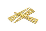 Diamond Textured Triangle, Raw Brass Triangles with Diamond Textured Charms With 1 Hole, Earring Finding (59x14x1mm) N0131