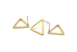 Brass Triangle Earring, 12 Raw Brass Triangle Stud Earrings (17x1.2mm) D0108 A1178