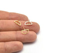 Semi Circle Earring, 8 Gold Plated Brass Semi Circle Stud Earrings (11x6mm) D0007 A1136 Q1012