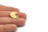 Brass Geometric Earring, 8 Raw Brass Pizza Slice Stud Earrings (20x17x0.50mm) D1089 A1285