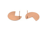 Rose Gold Geometric Earring, 4 Rose Gold Plated Brass Pizza Slice Stud Earrings (20x17x0.50mm) D1089 A1285