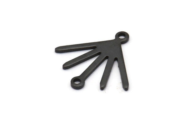 Black Sun Charm, 12 Oxidized Black Brass Sun Charms With 2 Loops (18x17x0.80mm) M02419
