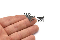 Black Sun Charm, 12 Oxidized Black Brass Sun Charms With 2 Loops (18x17x0.80mm) M02419