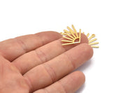 Gold Sun Charm, 6 Gold Plated Brass Sun Charms With 1 Loop (24x17x0.80mm) M02442