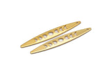 Altın Oval Charm, 4 Altın Kaplama Pirinç, Altın Charmlar, 1 Delikli Altın Oval Ay Evreleri Charmları (50x7x0,80 mm) M02500