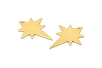 Altın Kutup Yıldızı Tılsımı, 4 Altın Kaplama Pirinç, Altın Tılsımlar, 1 Delikli Altın Kutup Yıldızı Tılsımları (27x22x0,80 mm) M02479