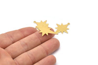 Altın Kutup Yıldızı Tılsımı, 4 Altın Kaplama Pirinç, Altın Tılsımlar, 1 Halkalı Altın Kutup Yıldızı Tılsımları (30x22x0,80 mm) M02478