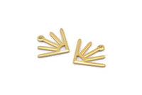 Gold Sun Charm, 8 Gold Plated Brass Sun Charms With 1 Loop (18x15x0.80mm) M02418