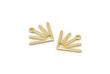 Gold Sun Charm, 8 Gold Plated Brass Sun Charms With 1 Loop (18x15x0.80mm) M02418