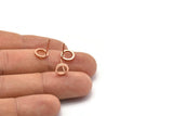 Rose Gold Circle Earring, 6 Rose Gold Plated Brass Circle Stud Earrings (8mm) N0437 A1141 Q0828