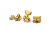 Brass Heart Stopper, 50 Raw Brass Flower Earring Back Stopper, Earring Stud Back Stoppers (14x10mm) D1103