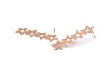 Rose Gold Star Earring, 2 Rose Gold Plated Brass Star Stud Earrings (45x13x0.80mm) D1202 A1250 Q1015