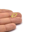 Brass Star Earring, 8 Raw Brass Comet Stud Earrings (18x11x1.5mm) D1383 A1414