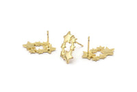 Gold Star Earring, 4 Gold Plated Brass Comet Stud Earrings (18x11x1.5mm) D1383 A1414