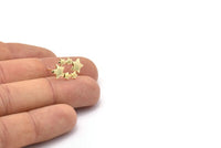 Gold Star Earring, 4 Gold Plated Brass Comet Stud Earrings (18x11x1.5mm) D1383 A1414
