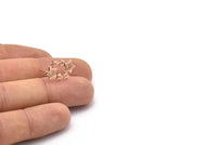 Rose Gold Star Earring, 4 Rose Gold Plated Brass Comet Stud Earrings (18x11x1.5mm) D1383 A1414