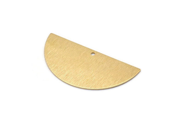 Brass Half Moon, 10 Raw Brass Textured Semi Circle Blanks With 1 Hole, Charms, Earrings, Pendants (36x18x0.60mm) D0746