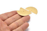 Brass Half Moon, 10 Raw Brass Textured Semi Circle Blanks With 1 Hole, Charms, Earrings, Pendants (36x18x0.60mm) D0746