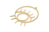 Gold Eye Charm, 2 Gold Plated Brass Eye Charms With 1 Loop, Pendants, Earrings (43x35x1mm) D1313 Q0094