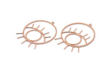 Rose Gold Eye Charm, 2 Rose Gold Plated Brass Eye Charms With 1 Loop, Pendants, Earrings (43x35x1mm) D1313 Q0094