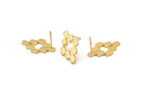 Altın Bulmaca Küpe, 4 Altın Kaplama Pirinç Küpe (12x20x1,2 mm) D952 A1258