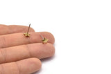 Brass Star Earring, 12 Raw Brass Star Stud Earrings (7mm) D1464