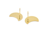 Altın Ay Küpe, 4 Altın Kaplama Pirinç Hilal Ay Küpe (15x8x0,80 mm) D0666 A1325 Q0634