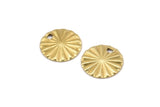 Brass Circle Charm, 50 Raw Brass Round Shaped Charms With 1 Hole, Findings (12x1mm) A2559