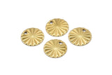 Brass Circle Charm, 50 Raw Brass Round Shaped Charms With 1 Hole, Findings (12x1mm) A2559