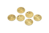 Brass Circle Charm, 50 Raw Brass Round Shaped Charms With 1 Hole, Findings (12x1mm) A2559
