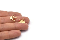 Gold Sun Charm, 6 Textured Gold Plated Brass Sun Charms With 1 Loop (18x15x0.80mm) M02425