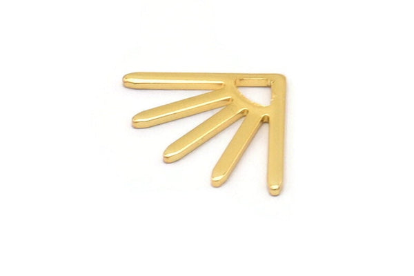 Gold Sun Blank, 8 Gold Plated Brass Sun Blanks, Findings (18x13x0.80mm) M02416