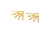 Gold Sun Blank, 8 Gold Plated Brass Sun Blanks, Findings (18x13x0.80mm) M02416