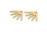 Gold Sun Charm, 6 Textured Gold Plated Brass Sun Charms With 1 Hole (18x13x0.80mm) M02429