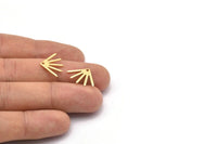 Gold Sun Charm, 8 Gold Plated Brass Sun Charms With 1 Hole (18x13x0.80mm) M02421