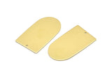 Brass D Shape, 4 Raw Brass D Shape Charms With 1 Hole, Brass Blanks (35x20x0.80mm) M03178