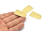 Brass D Shape, 4 Raw Brass D Shape Charms With 1 Hole, Brass Blanks (35x20x0.80mm) M03178