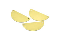 Half Circle Blank, 12 Raw Brass Semi Circle Blanks With 2 Holes (30x15x0.80mm) B0157