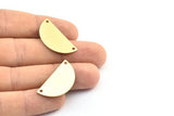 Half Circle Blank, 12 Raw Brass Semi Circle Blanks With 2 Holes (30x15x0.80mm) B0157